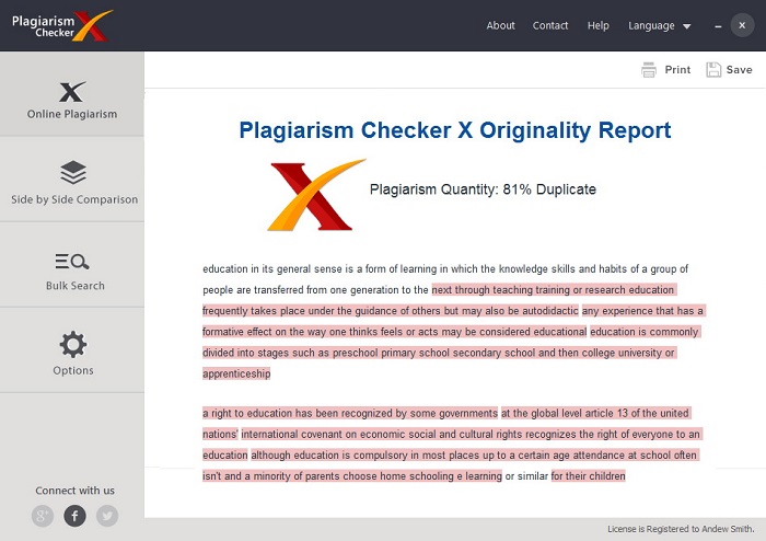 plag checker screenshot