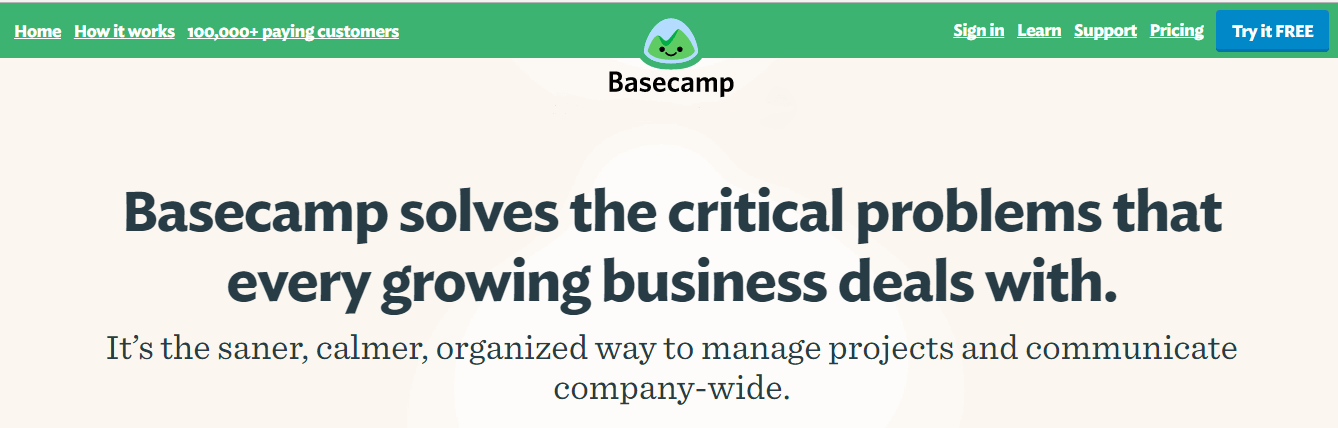 Basecamp, one of the best project management software
