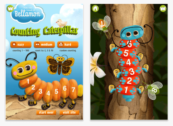 Counting Caterpillar math app for kids